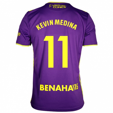 Kandiny Lapset Kevin Medina #11 Violetti Keltainen Vieraspaita 2024/25 Lyhythihainen Paita T-Paita