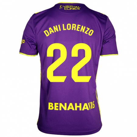 Kandiny Lapset Dani Lorenzo #22 Violetti Keltainen Vieraspaita 2024/25 Lyhythihainen Paita T-Paita