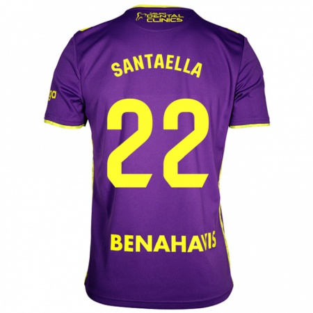 Kandiny Lapset Miguel Ángel Santaella #22 Violetti Keltainen Vieraspaita 2024/25 Lyhythihainen Paita T-Paita