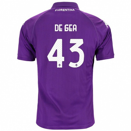 Kandiny Miesten David De Gea #43 Violetti Kotipaita 2024/25 Lyhythihainen Paita T-Paita