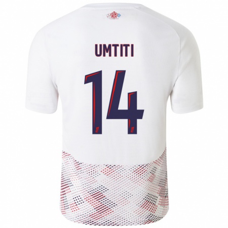 Kandiny Miesten Samuel Umtiti #14 Valkoinen Royal Blue Vieraspaita 2024/25 Lyhythihainen Paita T-Paita