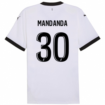 Kandiny Miesten Steve Mandanda #30 Valkoinen Musta Vieraspaita 2024/25 Lyhythihainen Paita T-Paita