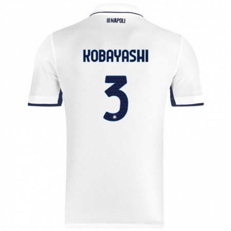 Kandiny Miesten Miharu Kobayashi #3 Valkoinen Royal Blue Vieraspaita 2024/25 Lyhythihainen Paita T-Paita