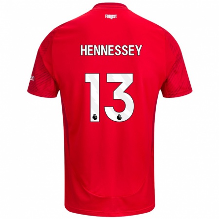 Kandiny Lapset Wayne Hennessey #13 Punainen Valkoinen Kotipaita 2024/25 Lyhythihainen Paita T-Paita