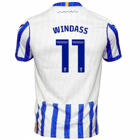 Kandiny Lapset Josh Windass #11 Sininen Valkoinen Kotipaita 2024/25 Lyhythihainen Paita T-Paita