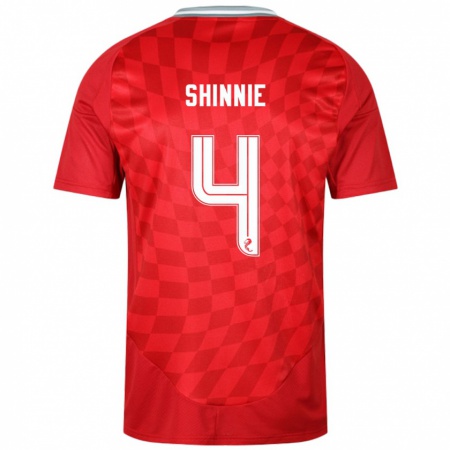 Kandiny Lapset Graeme Shinnie #4 Punainen Kotipaita 2024/25 Lyhythihainen Paita T-Paita