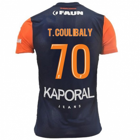 Kandiny Lapset Tanguy Coulibaly #70 Tummansininen Oranssi Kotipaita 2024/25 Lyhythihainen Paita T-Paita