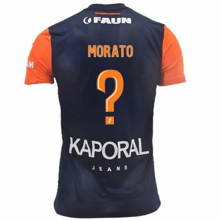 Kandiny Lapset Pablo Morato #0 Tummansininen Oranssi Kotipaita 2024/25 Lyhythihainen Paita T-Paita