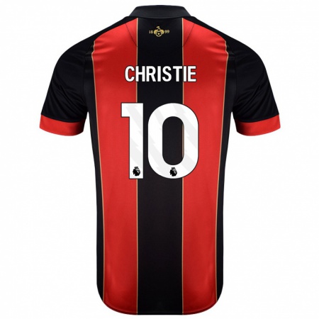 Kandiny Lapset Ryan Christie #10 Punainen Musta Kotipaita 2024/25 Lyhythihainen Paita T-Paita