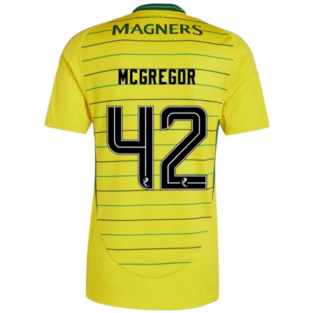 Kandiny Lapset Callum Mcgregor #42 Keltainen Vieraspaita 2024/25 Lyhythihainen Paita T-Paita