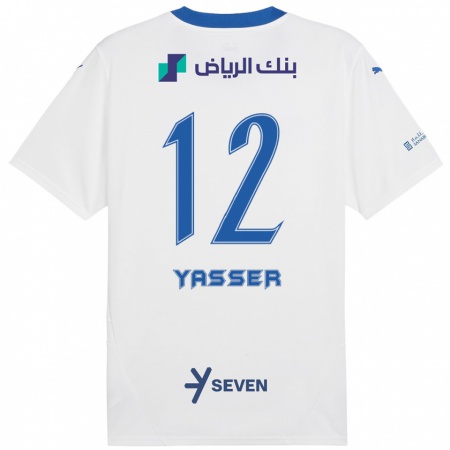 Kandiny Lapset Yasser Al-Shahrani #12 Valkoinen Sininen Vieraspaita 2024/25 Lyhythihainen Paita T-Paita