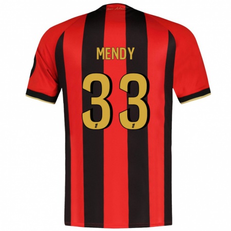 Kandiny Miesten Antoine Mendy #33 Punainen Musta Kotipaita 2024/25 Lyhythihainen Paita T-Paita