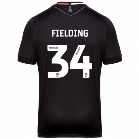 Kandiny Miesten Frank Fielding #34 Musta Vieraspaita 2024/25 Lyhythihainen Paita T-Paita