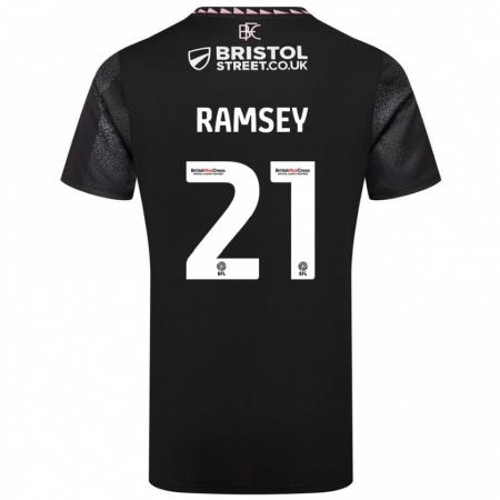 Kandiny Miesten Aaron Ramsey #21 Musta Vieraspaita 2024/25 Lyhythihainen Paita T-Paita