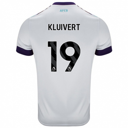 Kandiny Miesten Justin Kluivert #19 Valkoinen Vihreä Purppura Vieraspaita 2024/25 Lyhythihainen Paita T-Paita