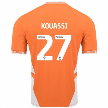 Kandiny Lapset Kylian Kouassi #27 Oranssi Valkoinen Kotipaita 2024/25 Lyhythihainen Paita T-Paita