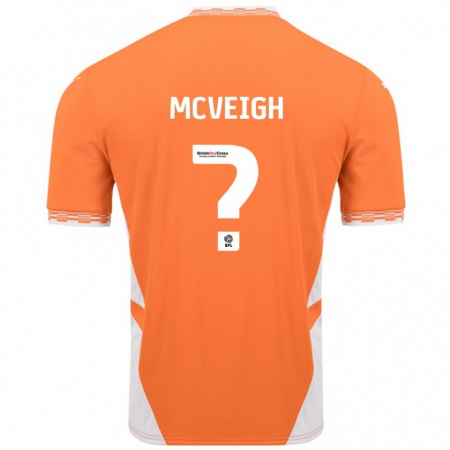 Kandiny Lapset Conor Mcveigh #0 Oranssi Valkoinen Kotipaita 2024/25 Lyhythihainen Paita T-Paita