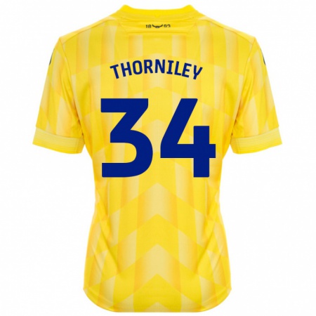 Kandiny Lapset Jordan Thorniley #34 Keltainen Kotipaita 2024/25 Lyhythihainen Paita T-Paita