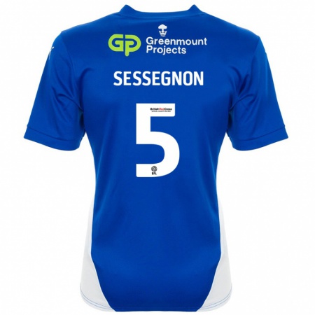 Kandiny Lapset Steven Sessegnon #5 Sininen Valkoinen Kotipaita 2024/25 Lyhythihainen Paita T-Paita