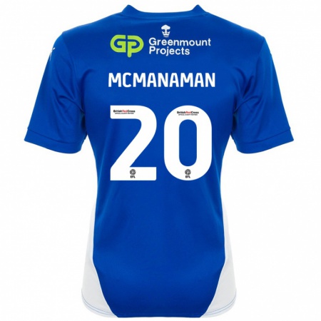 Kandiny Lapset Callum Mcmanaman #20 Sininen Valkoinen Kotipaita 2024/25 Lyhythihainen Paita T-Paita