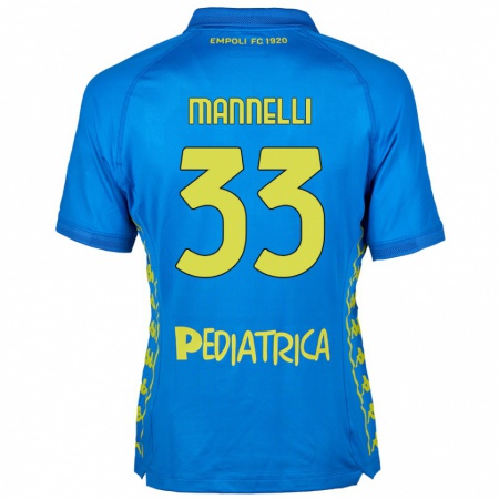 Kandiny Lapset Matteo Mannelli #33 Sininen Kotipaita 2024/25 Lyhythihainen Paita T-Paita