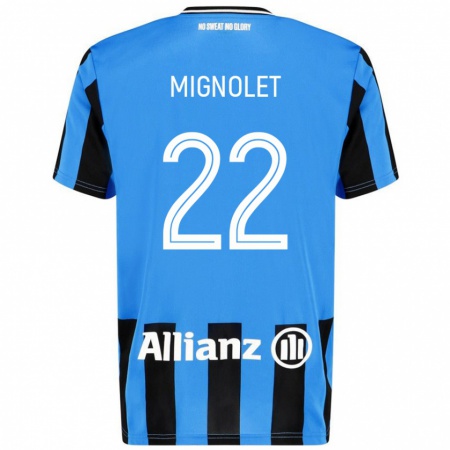 Kandiny Lapset Simon Mignolet #22 Taivaansininen Musta Kotipaita 2024/25 Lyhythihainen Paita T-Paita