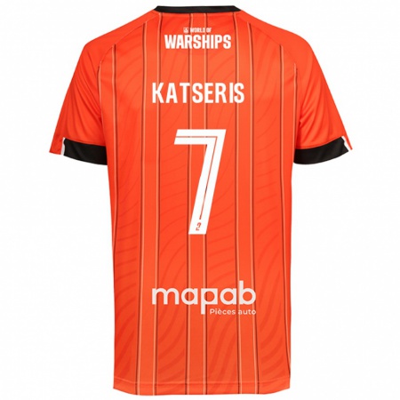 Kandiny Lapset Panos Katseris #7 Oranssi Kotipaita 2024/25 Lyhythihainen Paita T-Paita