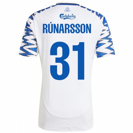 Kandiny Lapset Rúnar Alex Rúnarsson #31 Valkoinen Taivaansininen Kotipaita 2024/25 Lyhythihainen Paita T-Paita