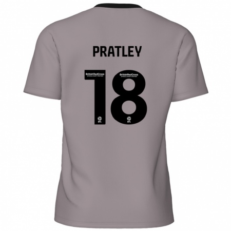 Kandiny Lapset Darren Pratley #18 Harmaa Vieraspaita 2024/25 Lyhythihainen Paita T-Paita