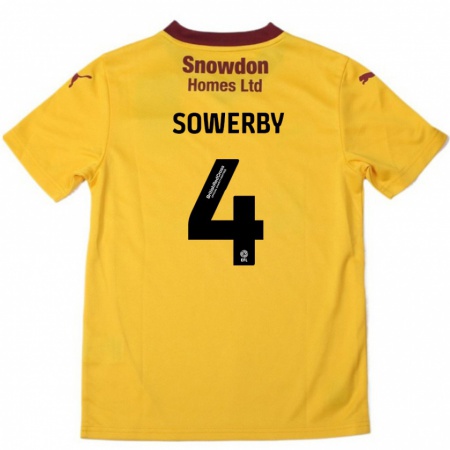 Kandiny Lapset Jack Sowerby #4 Oranssi Burgundy Vieraspaita 2024/25 Lyhythihainen Paita T-Paita