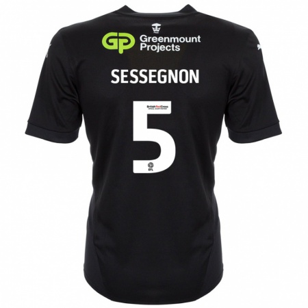 Kandiny Lapset Steven Sessegnon #5 Musta Vieraspaita 2024/25 Lyhythihainen Paita T-Paita