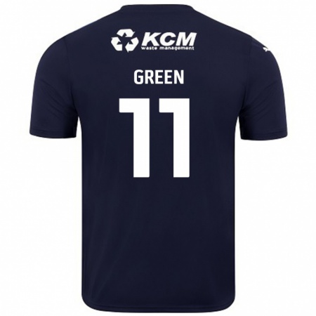 Kandiny Lapset Andre Green #11 Tummansininen Vieraspaita 2024/25 Lyhythihainen Paita T-Paita