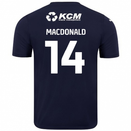 Kandiny Lapset Alex Macdonald #14 Tummansininen Vieraspaita 2024/25 Lyhythihainen Paita T-Paita