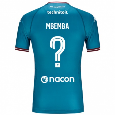 Kandiny Lapset Abdallah Mbemba #0 Bleu Bensiini Vieraspaita 2024/25 Lyhythihainen Paita T-Paita