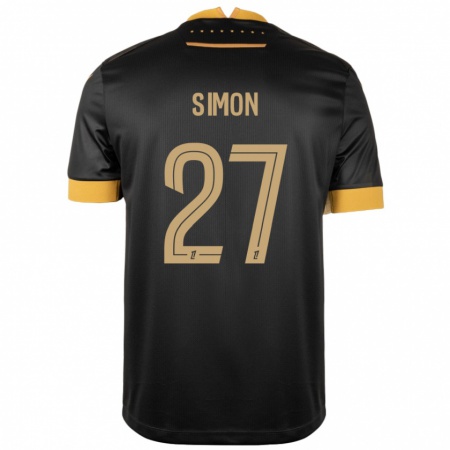 Kandiny Lapset Moses Simon #27 Musta Ruskea Vieraspaita 2024/25 Lyhythihainen Paita T-Paita