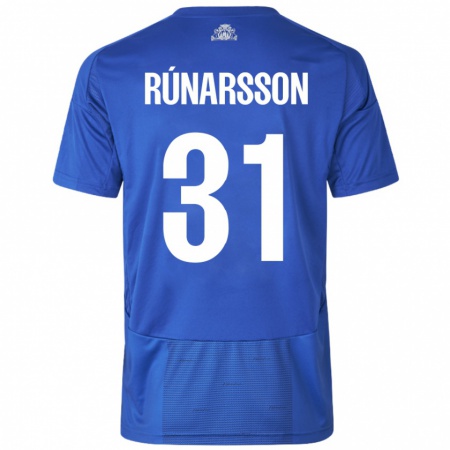 Kandiny Lapset Rúnar Alex Rúnarsson #31 Valkoinen Sininen Vieraspaita 2024/25 Lyhythihainen Paita T-Paita