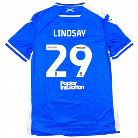 Kandiny Miesten Jamie Lindsay #29 Sininen Valkoinen Kotipaita 2024/25 Lyhythihainen Paita T-Paita