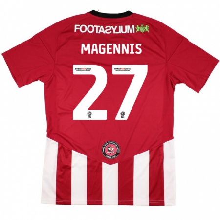 Kandiny Miesten Josh Magennis #27 Punainen Valkoinen Kotipaita 2024/25 Lyhythihainen Paita T-Paita