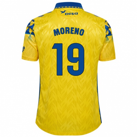 Kandiny Miesten Fernando Moreno #19 Keltainen Sininen Kotipaita 2024/25 Lyhythihainen Paita T-Paita