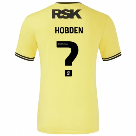 Kandiny Miesten Ollie Hobden #0 Keltainen Musta Vieraspaita 2024/25 Lyhythihainen Paita T-Paita