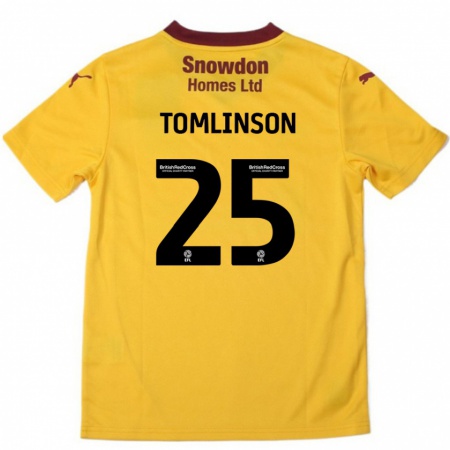 Kandiny Miesten Josh Tomlinson #25 Oranssi Burgundy Vieraspaita 2024/25 Lyhythihainen Paita T-Paita