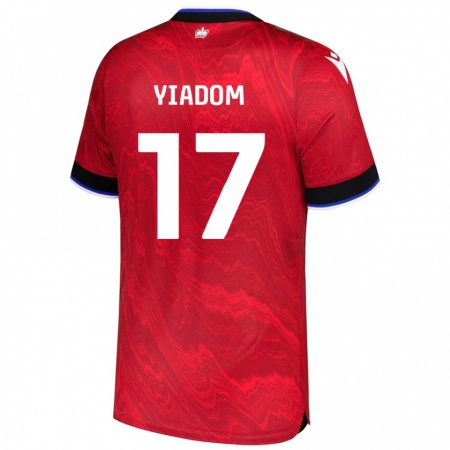 Kandiny Miesten Andy Yiadom #17 Punainen Musta Vieraspaita 2024/25 Lyhythihainen Paita T-Paita