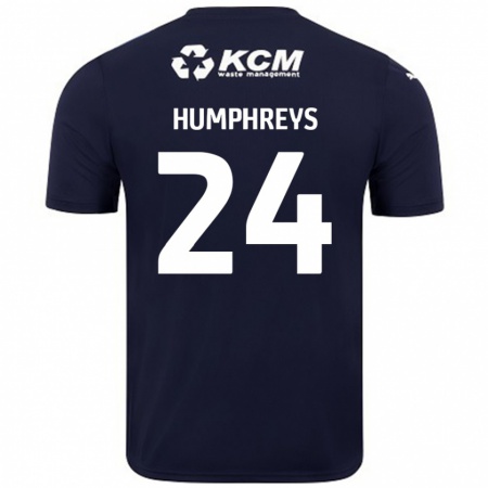 Kandiny Miesten Cameron Humphreys #24 Tummansininen Vieraspaita 2024/25 Lyhythihainen Paita T-Paita