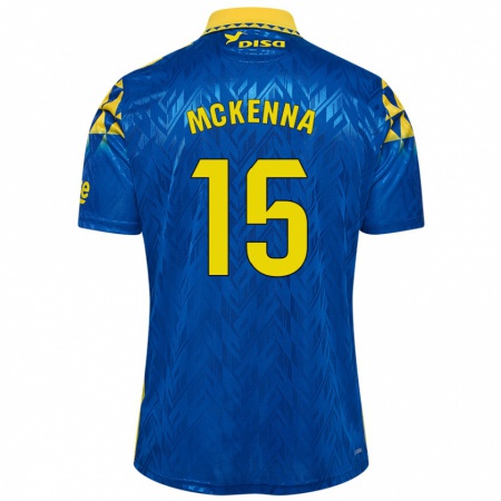 Kandiny Miesten Scott Mckenna #15 Sininen Keltainen Vieraspaita 2024/25 Lyhythihainen Paita T-Paita