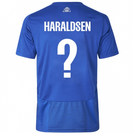 Kandiny Miesten Henrik Haraldsen #0 Valkoinen Sininen Vieraspaita 2024/25 Lyhythihainen Paita T-Paita