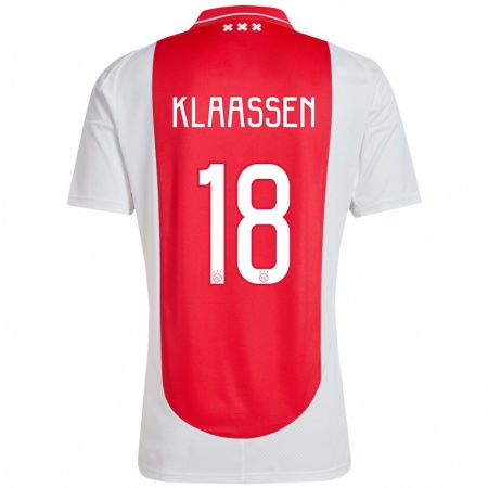 Kandiny Lapset Davy Klaassen #18 Punainen Valkoinen Kotipaita 2024/25 Lyhythihainen Paita T-Paita