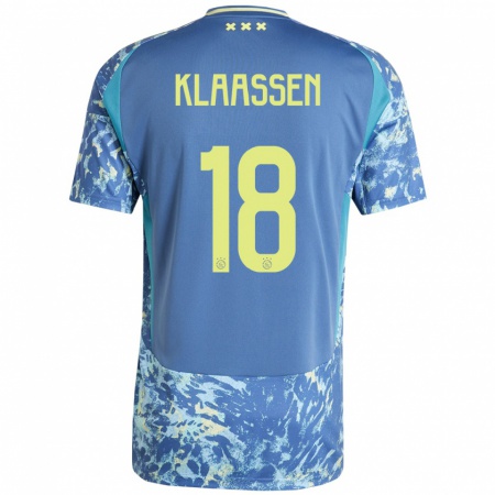 Kandiny Lapset Davy Klaassen #18 Harmaa Sininen Keltainen Vieraspaita 2024/25 Lyhythihainen Paita T-Paita